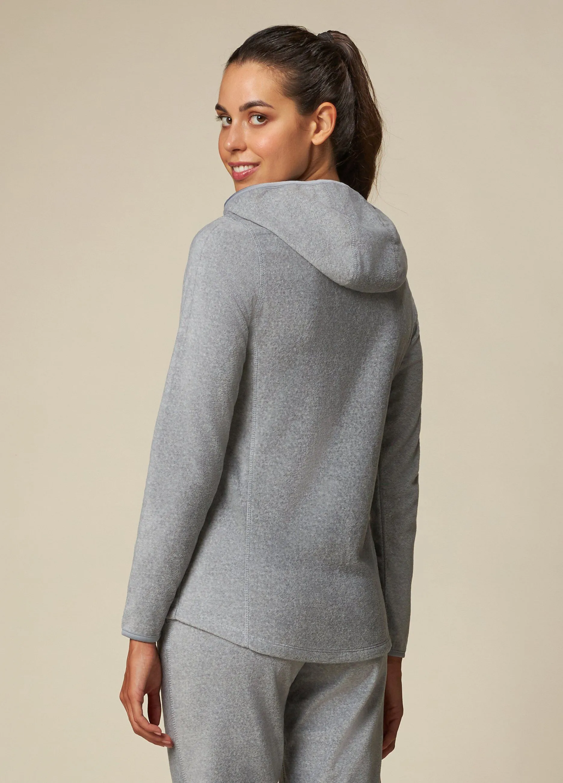 HOLISTIC  Felpa in pile con cappuccio donna