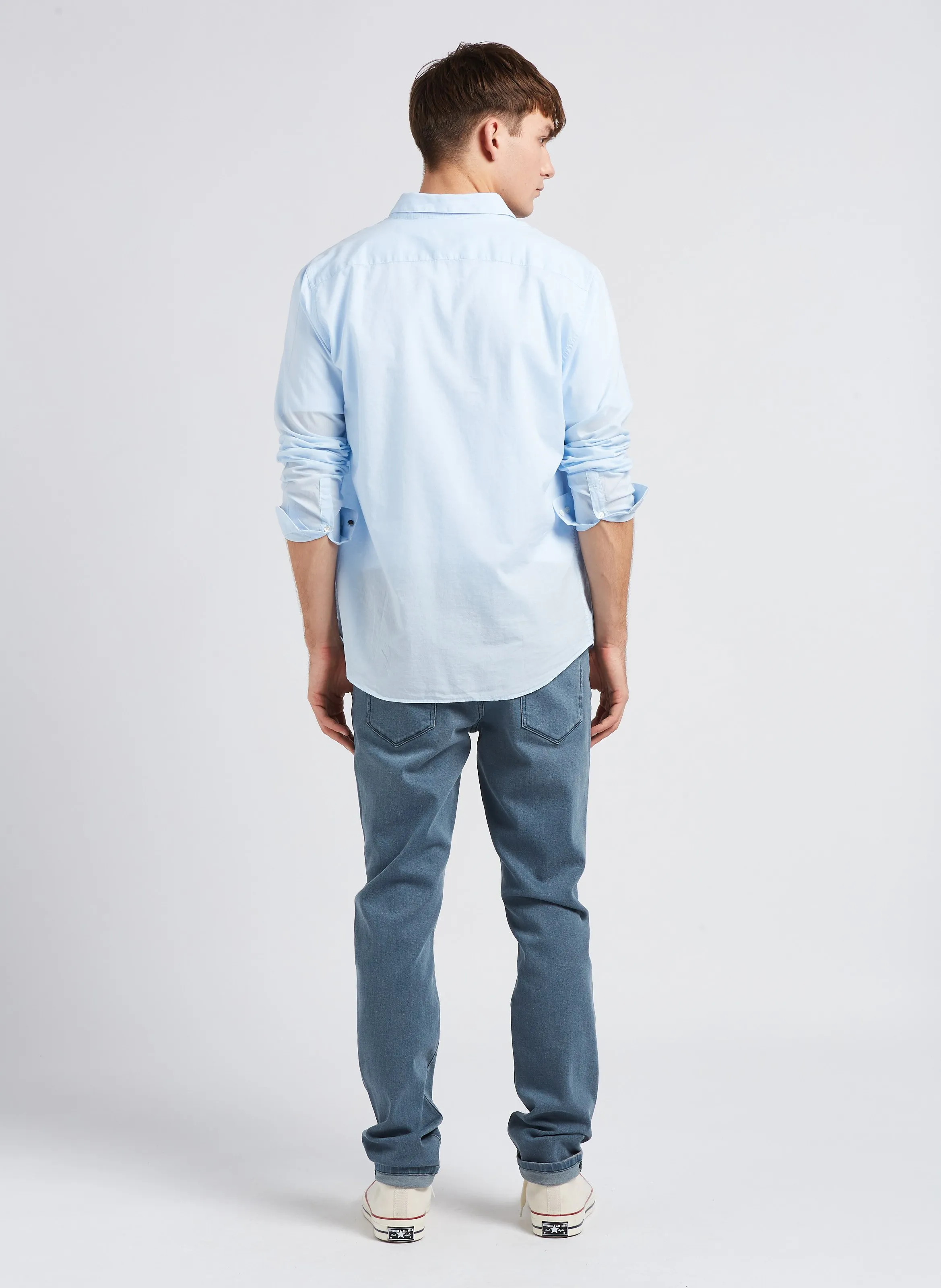  IKKS   Camicia collo classico slim fit in voile di cotone bio | Blu