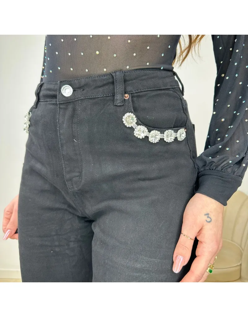 JEANS MOM NERO