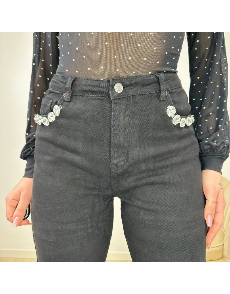 JEANS MOM NERO