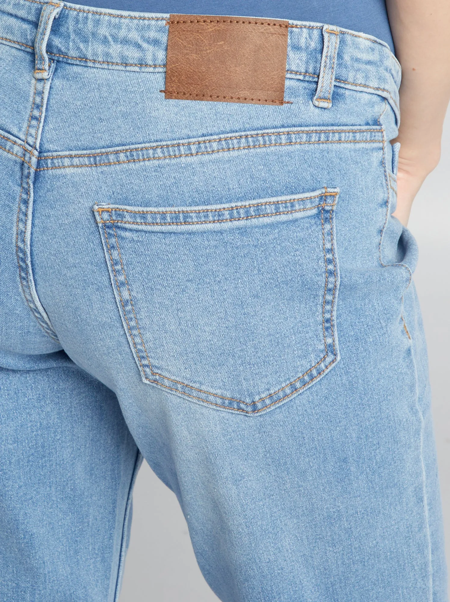 Jeans mom premaman con abrasioni - BLU