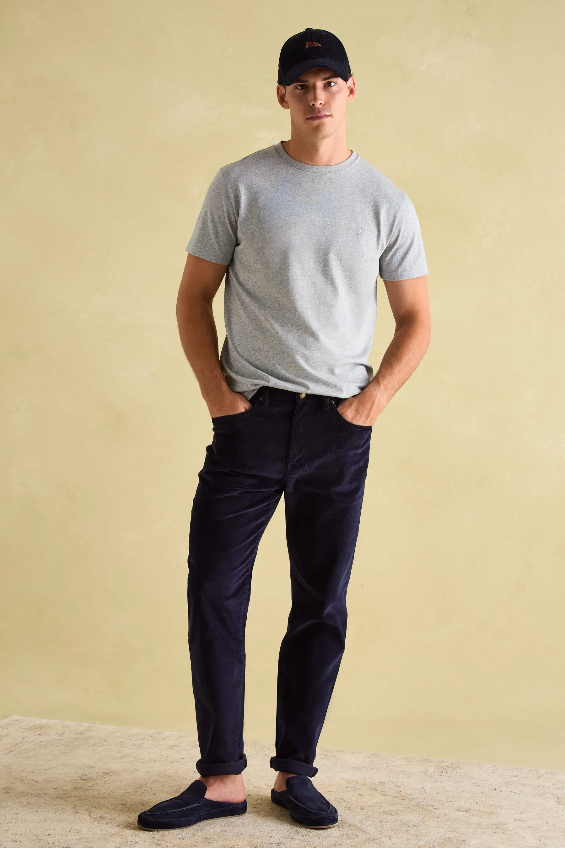 Joules Denton - T-shirt in jersey a righe Girocollo tinta unita    