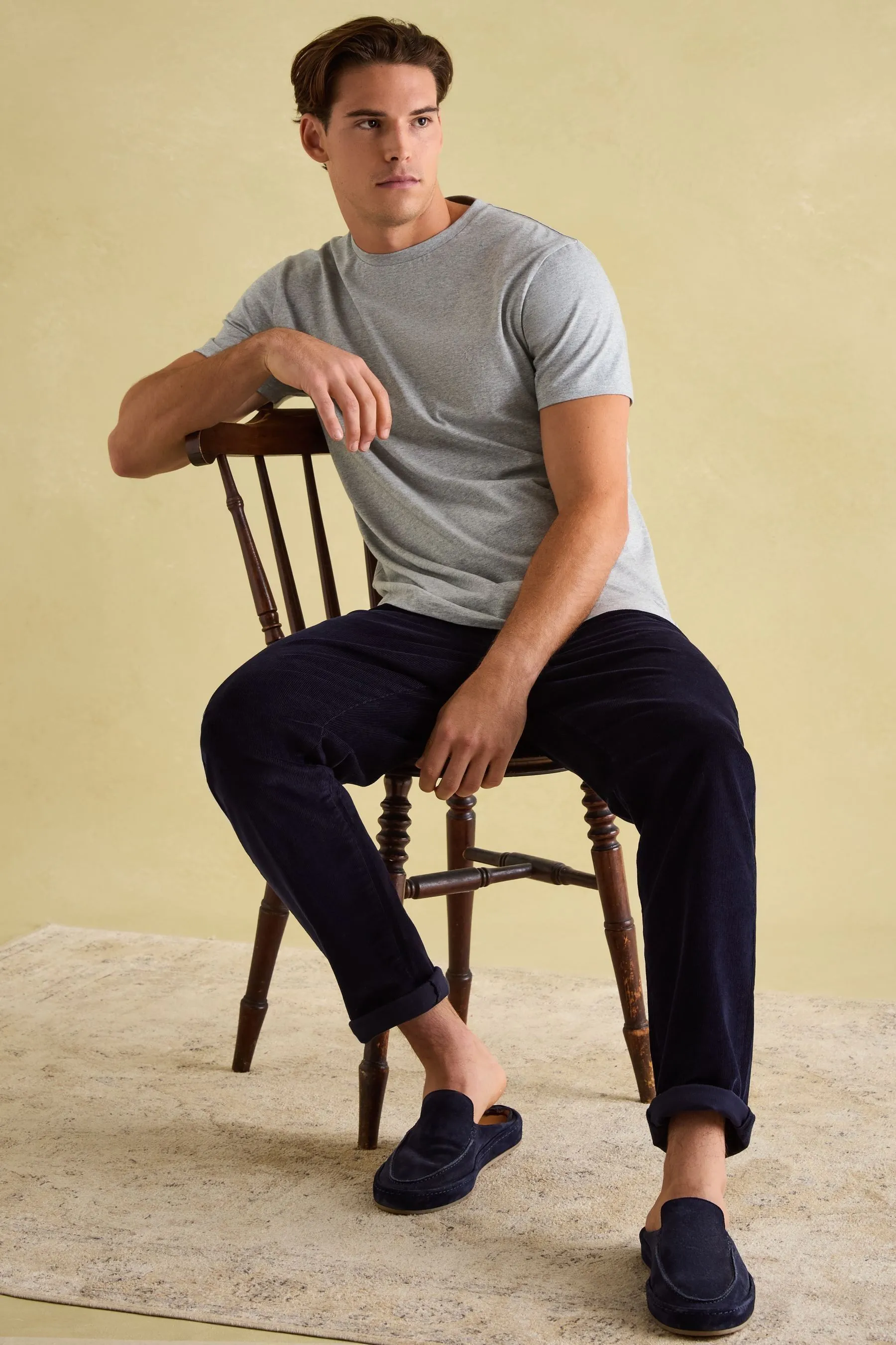 Joules Denton - T-shirt in jersey a righe Girocollo tinta unita    