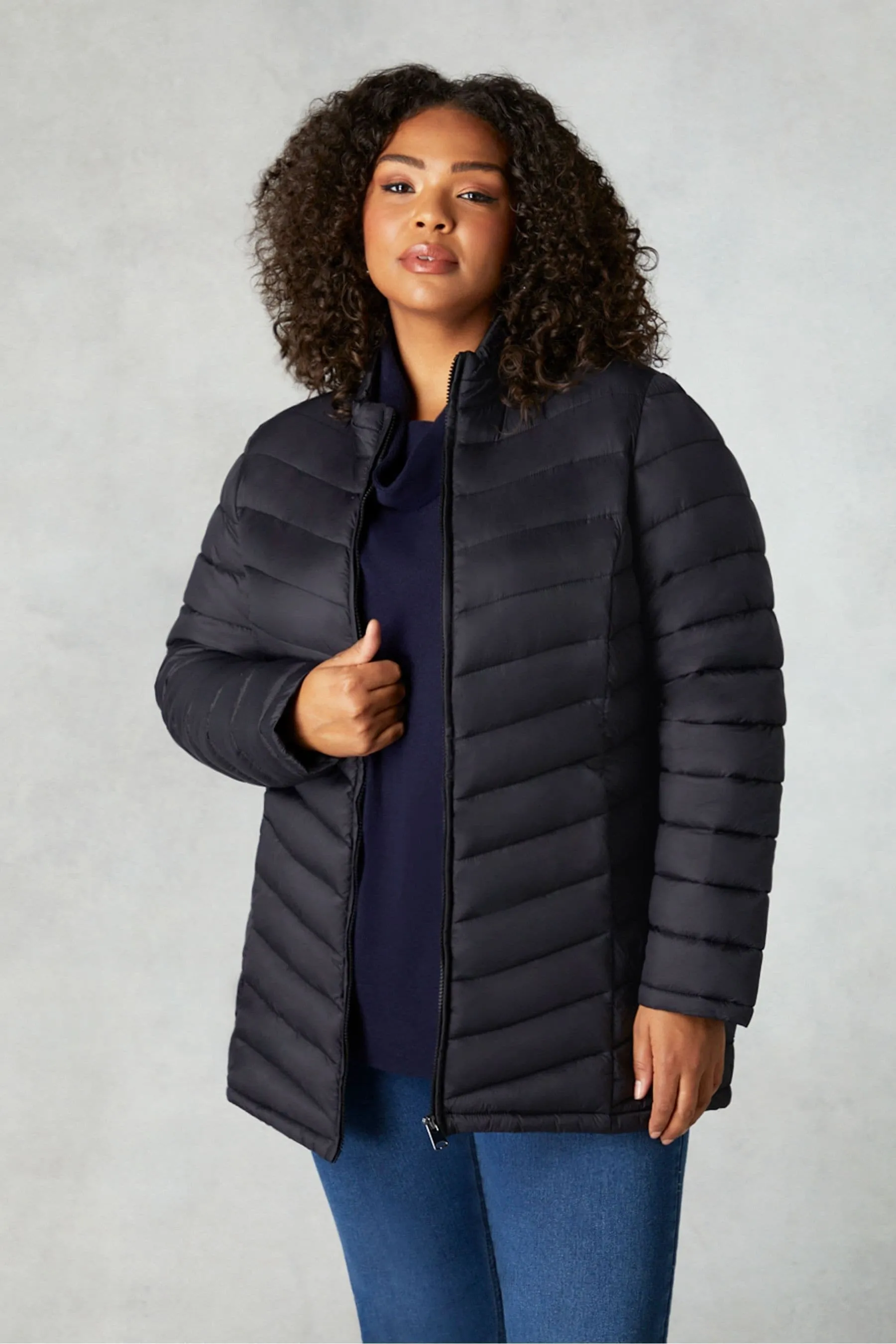 Live Unlimited Curve Chevron Packable Puffer Jacket    