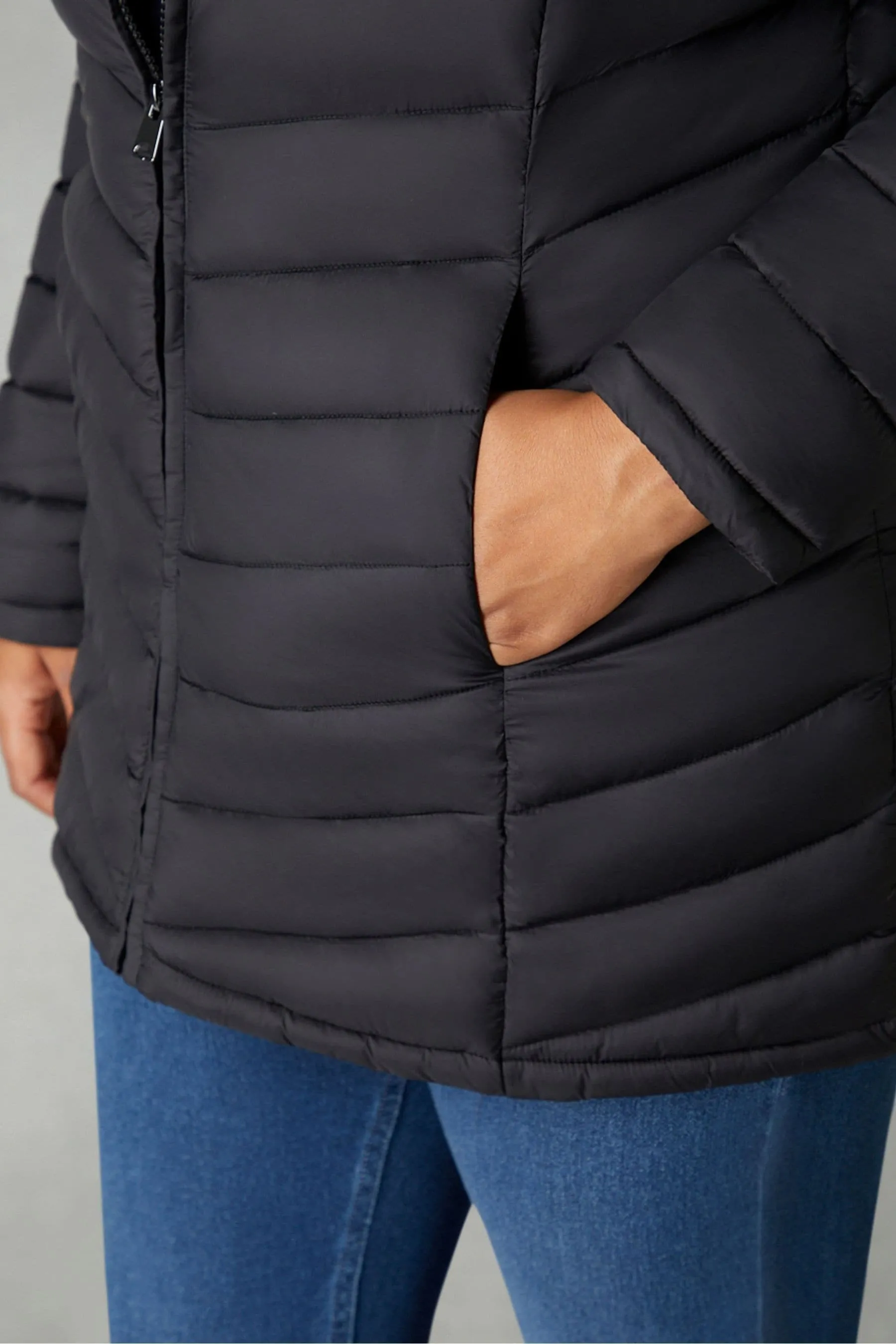 Live Unlimited Curve Chevron Packable Puffer Jacket    
