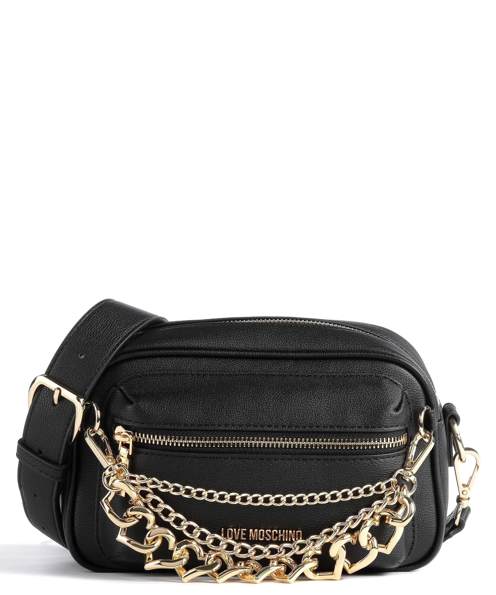  Love Moschino Charm Chains Borsa a tracolla pelle sintetica nero  