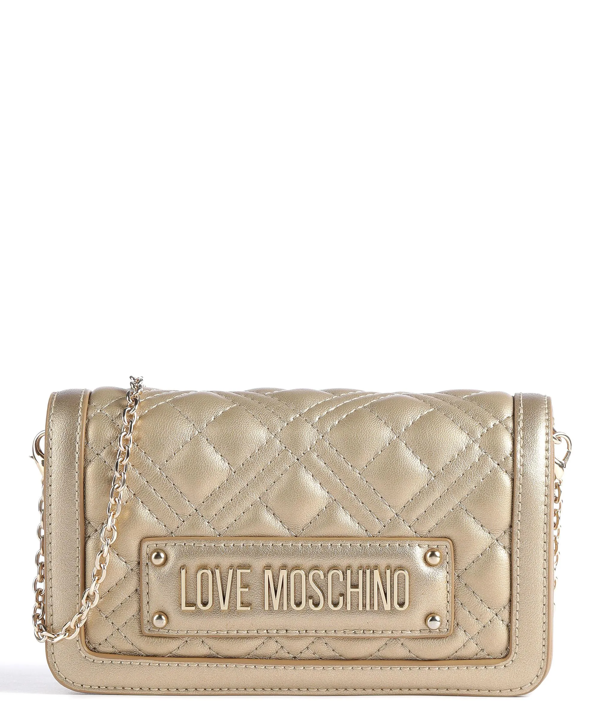  Love Moschino Quilted Borsa a tracolla pelle sintetica oro  
