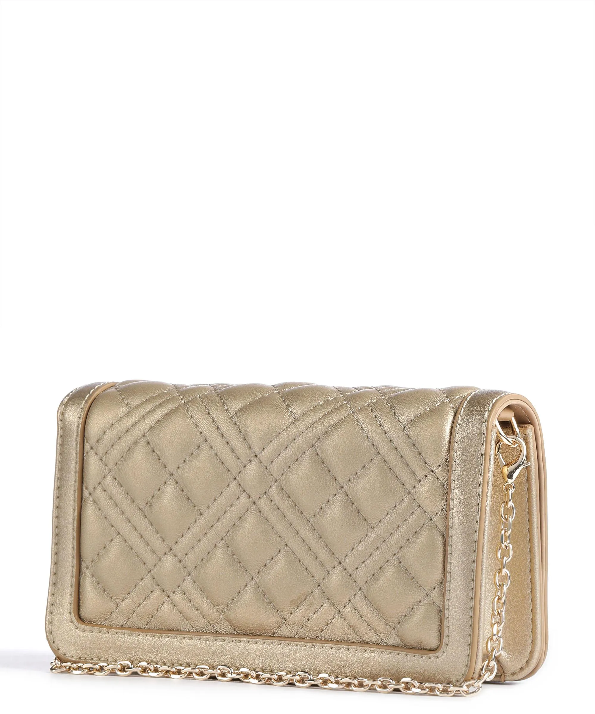  Love Moschino Quilted Borsa a tracolla pelle sintetica oro  