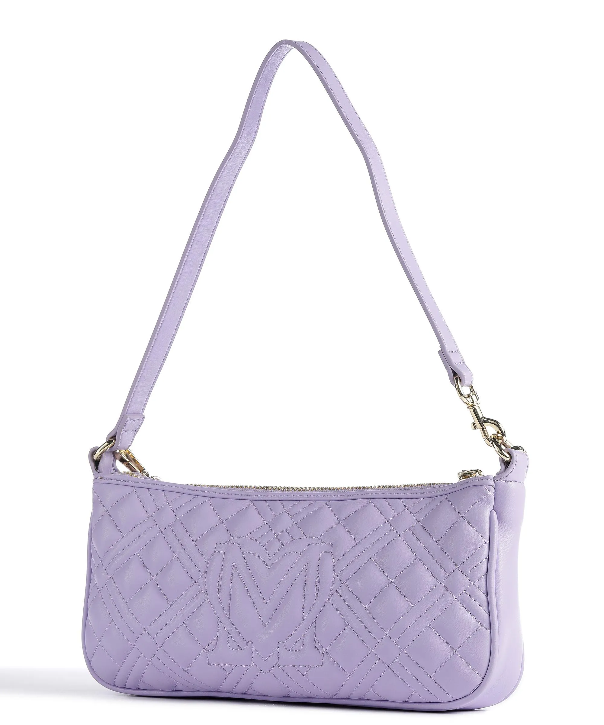  Love Moschino Quilted Multi Chain Borsa a spalla pelle sintetica lavanda  