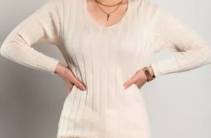 Maglia con maniche lunghe, beige