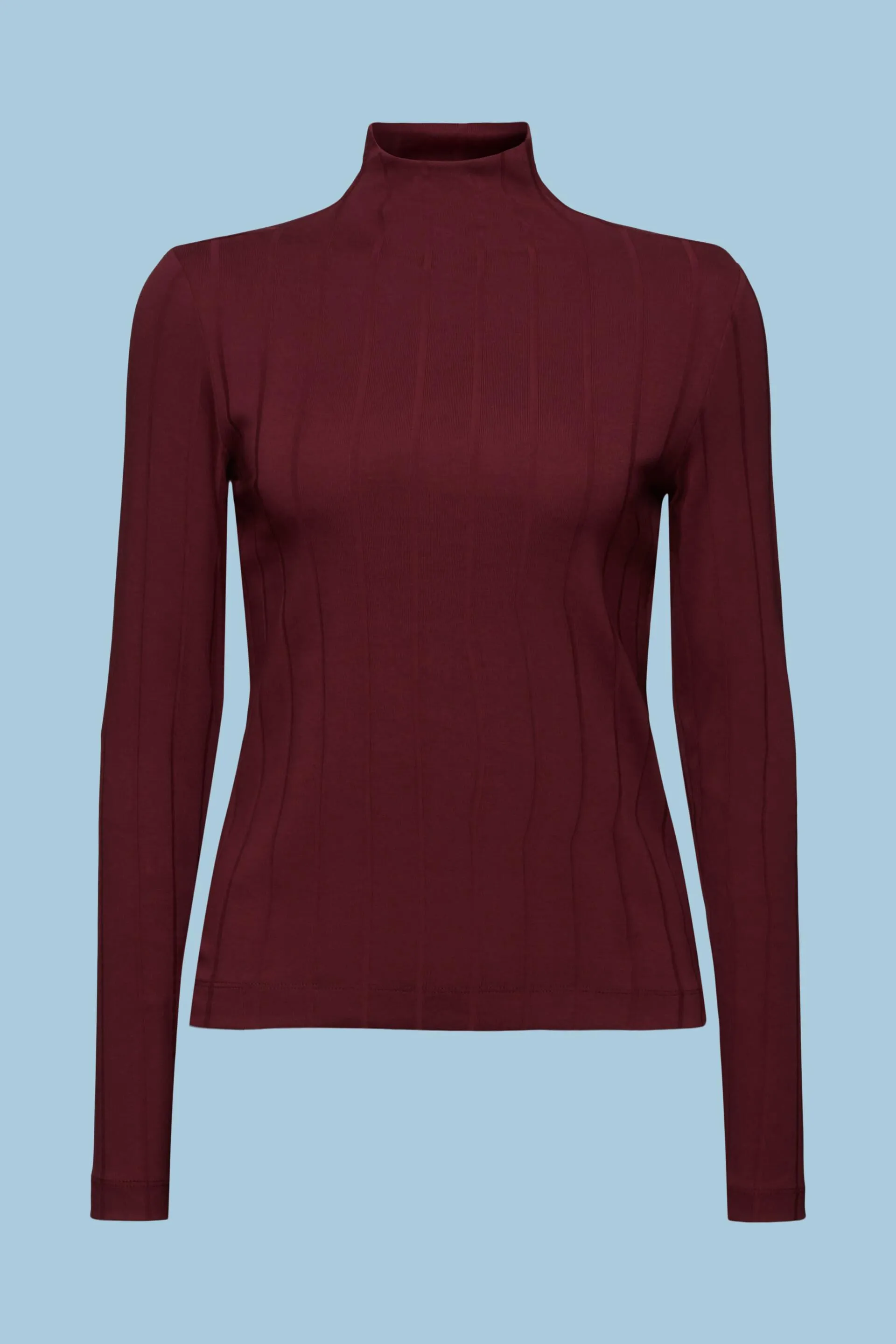 Maglia dolcevita in jersey a coste