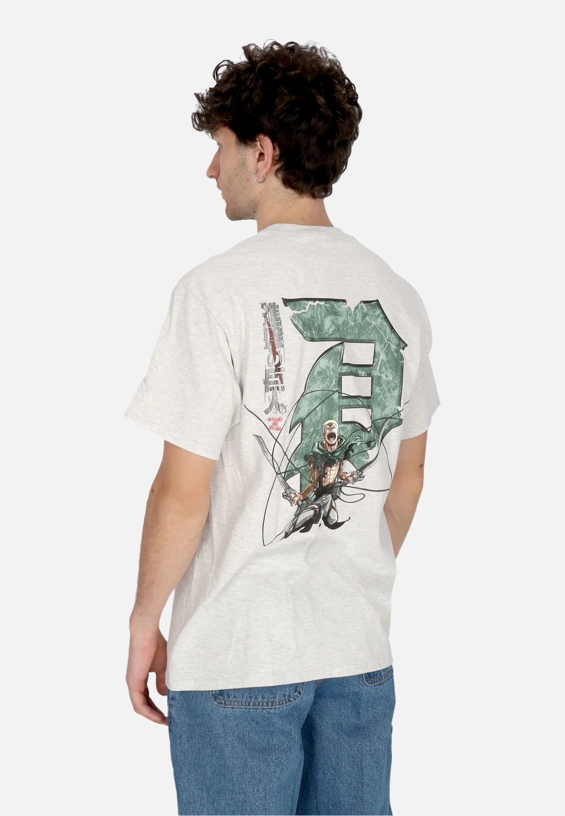 Maglietta Uomo Reiner Dirty P Tee X Attack On Titan Ash Heather