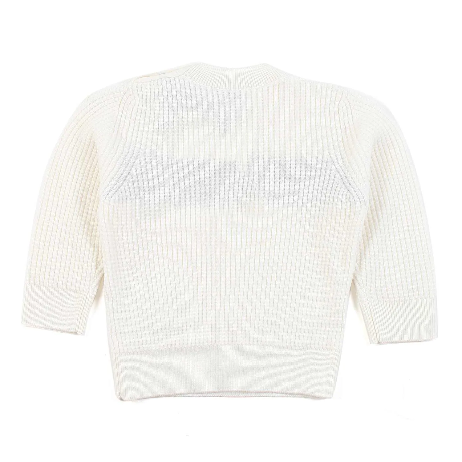 Maglione Bimbo Bianco Latte Con Logo Rosso E Blu