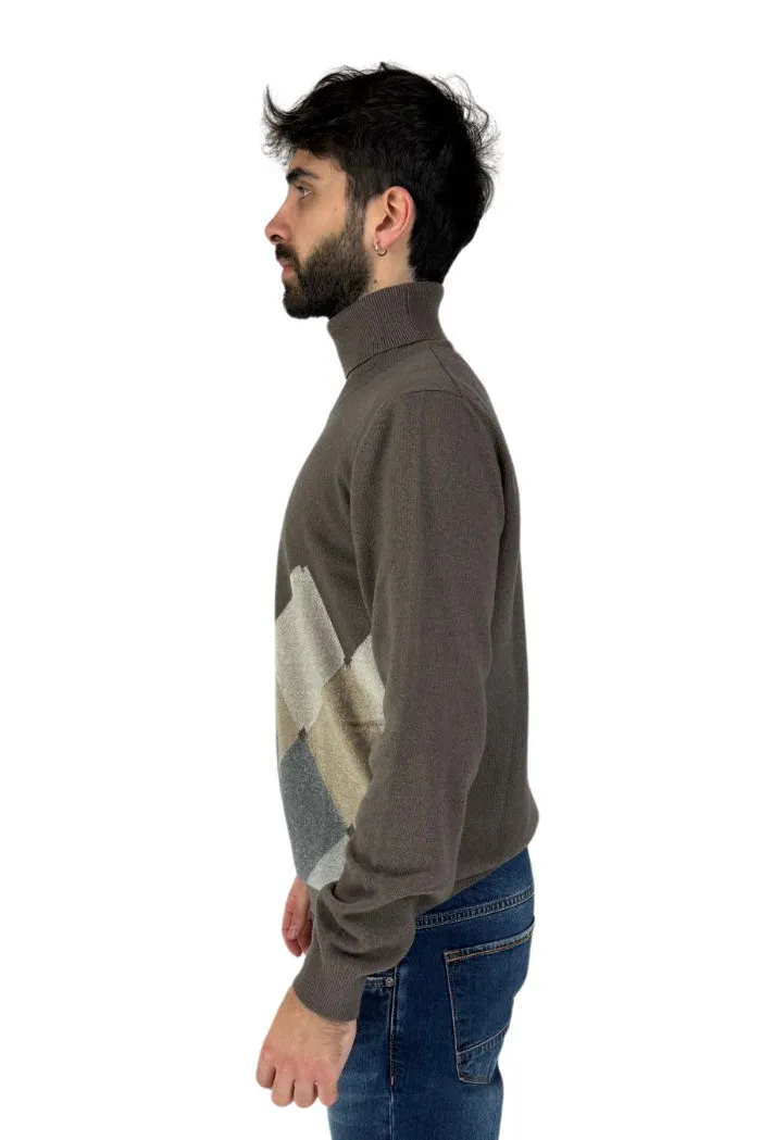 Malagrida dolcevita in lana e cashmere a fantasia 1/30310