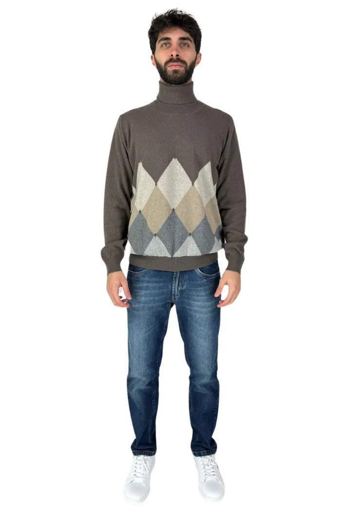 Malagrida dolcevita in lana e cashmere a fantasia 1/30310