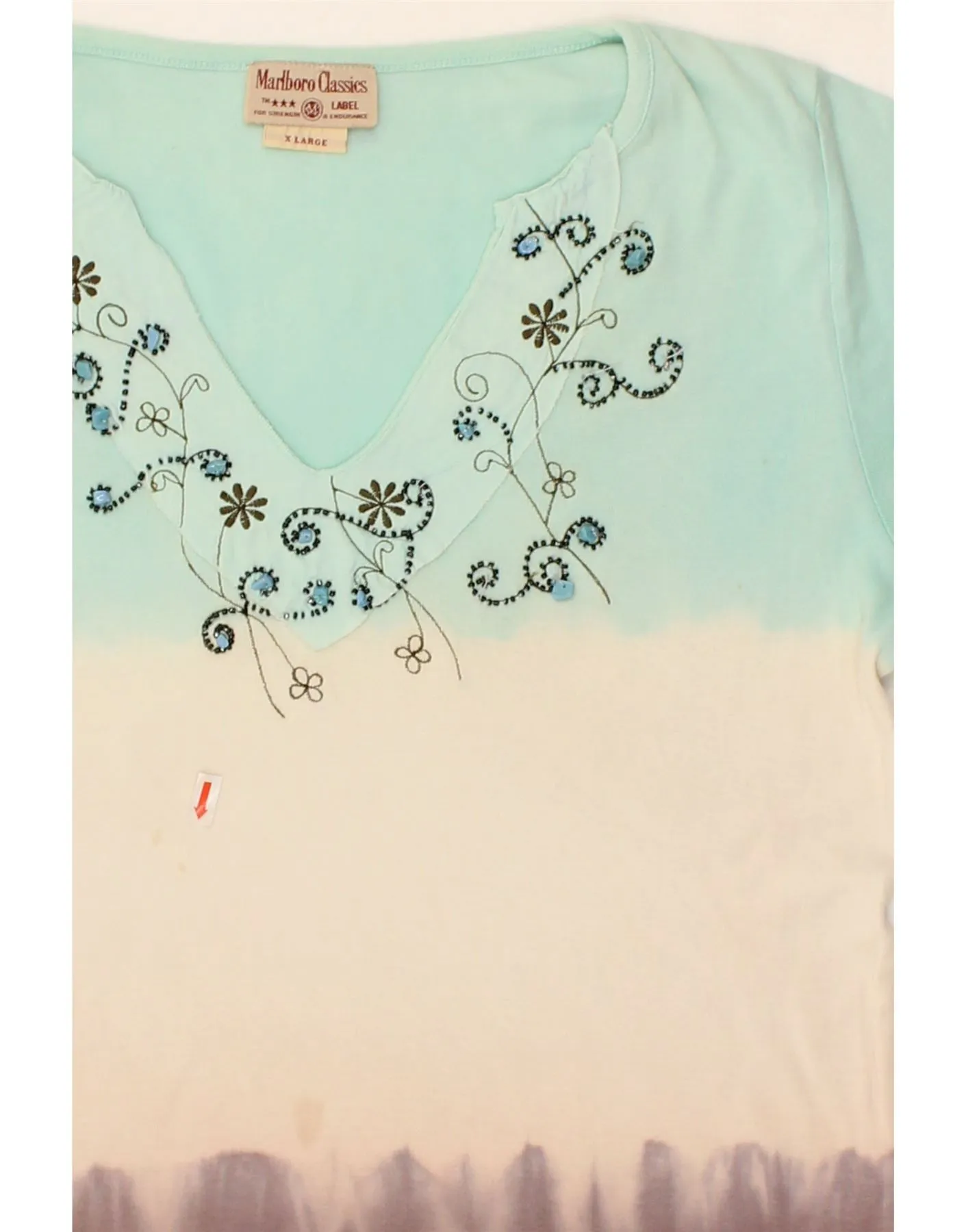 MARLBORO CLASSICS Womens T-Shirt Top UK 18 XL Multicoloured Colourblock