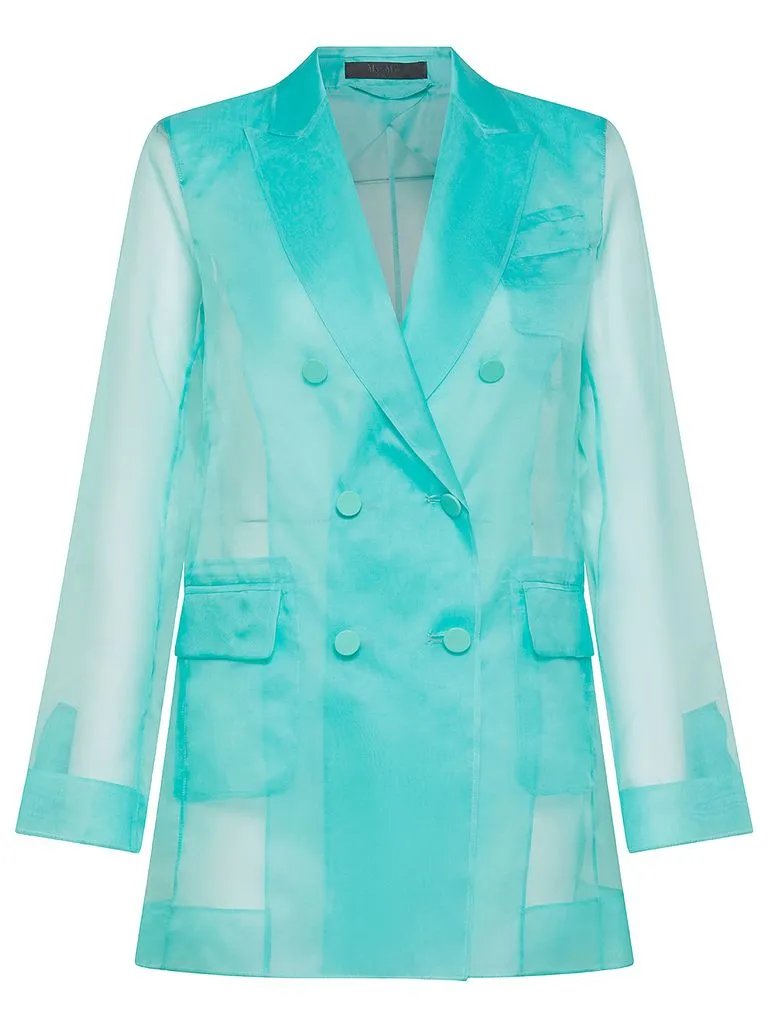 max mara pianoforte Blazer doppiopetto in organza di seta