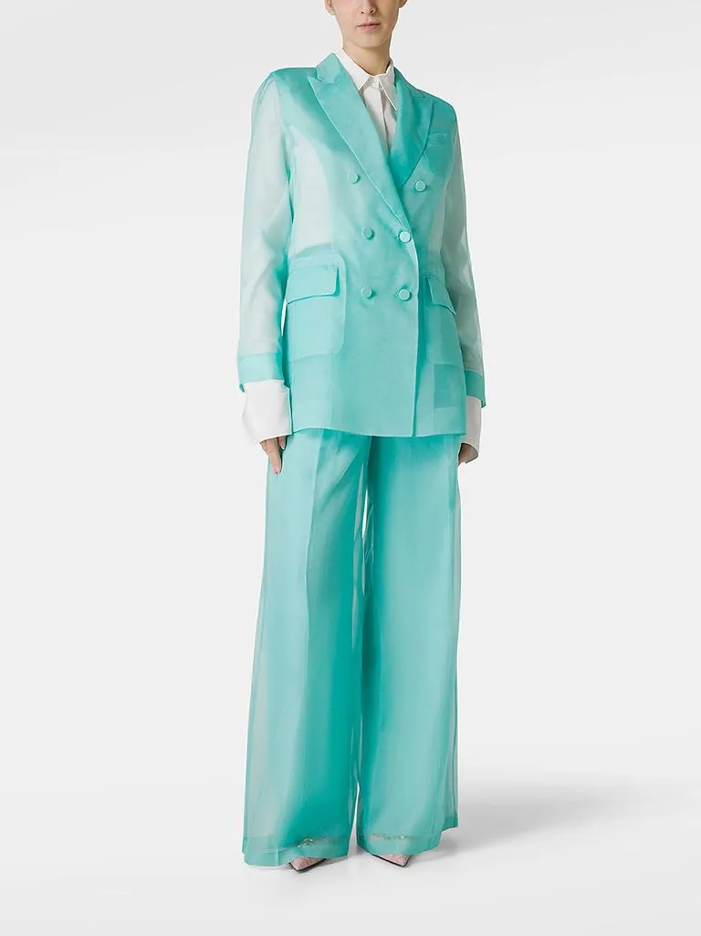 max mara pianoforte Blazer doppiopetto in organza di seta