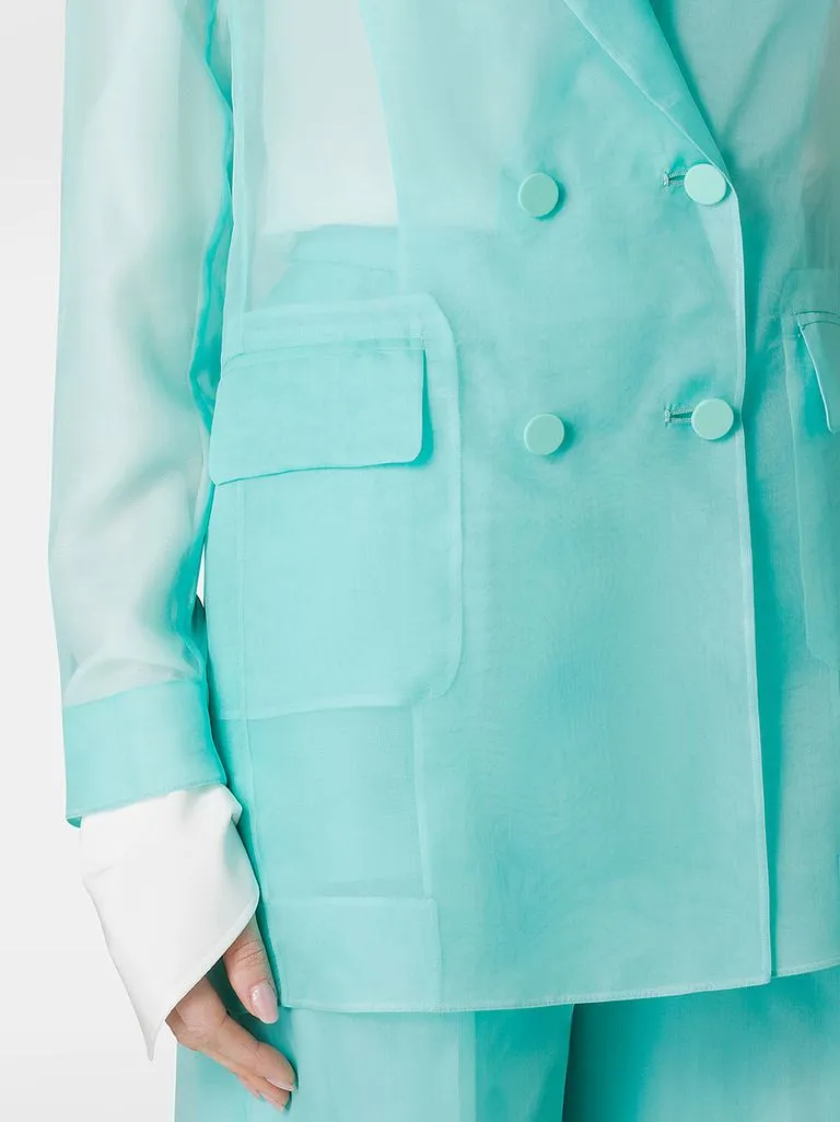 max mara pianoforte Blazer doppiopetto in organza di seta