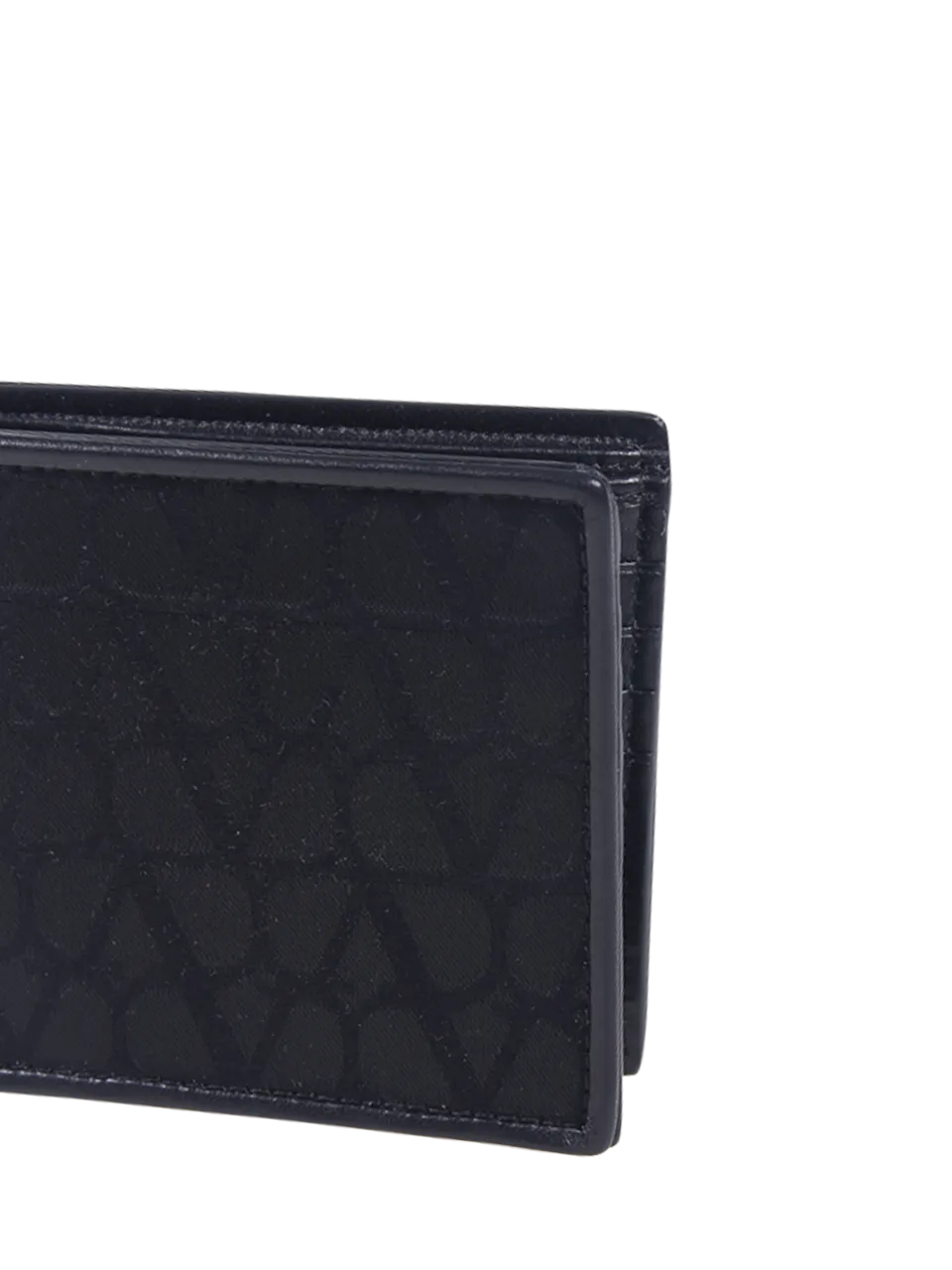 MEN VALENTINO GARAVANI BLACK POLYESTER BILLFOLD WALLET ONLY CARD