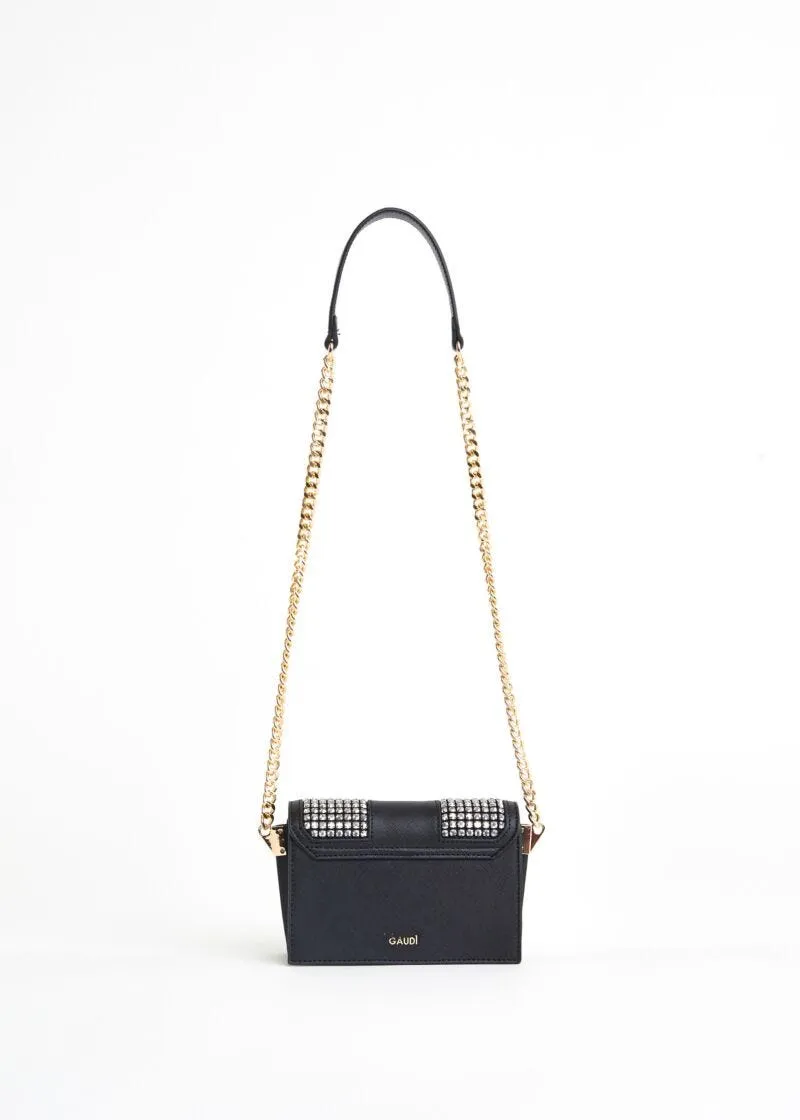 Mini borsa crossbody con strass