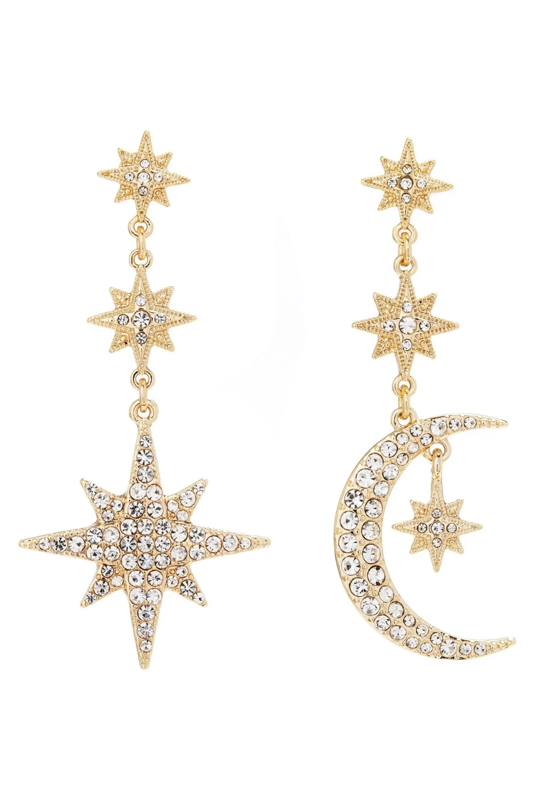 Mood Mix And Match - Orecchini pendenti con stelle e luna