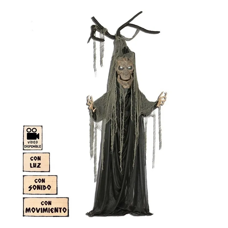 MOSTRO ALBERO SONORO CON LUCI.BOCCA PARLANTE IN MOVIMENTO LUNGO 200CM.ARTICOLO SCHERZOSO PER HALLOWEEN E PARTY VARI