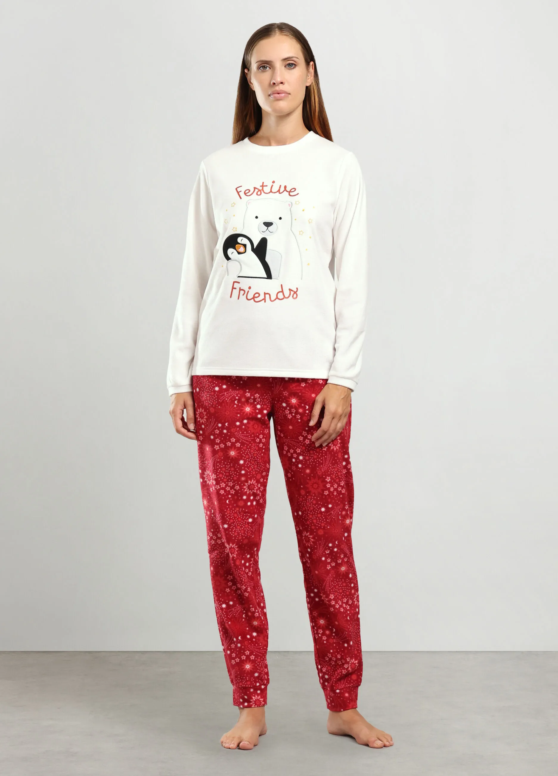 NYMOS  Set pigiama lungo in pile donna