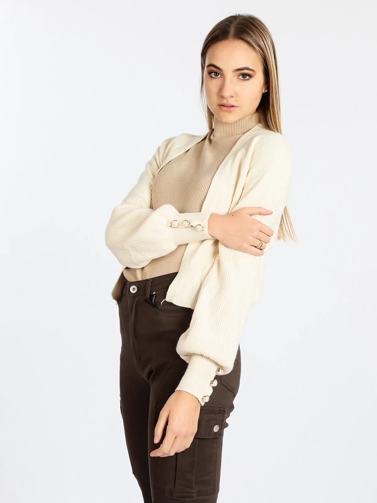 Olger Cardigan femme en maille ajourée