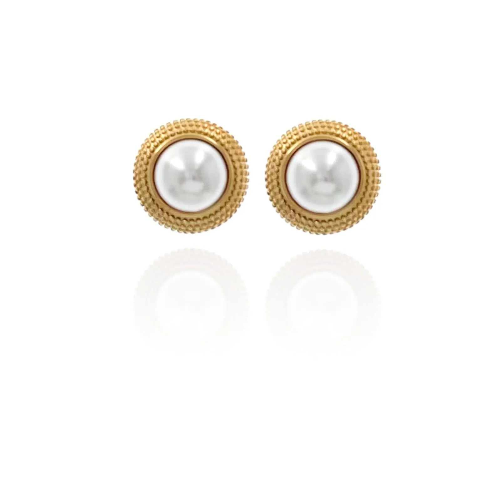 Orecchini Donna Coppia Cerchio Perla Rigido Gioiello Elegante Casual