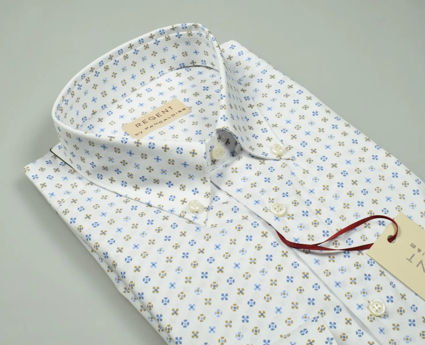 Pancaldi regular fit shirt in printed stretch cotton