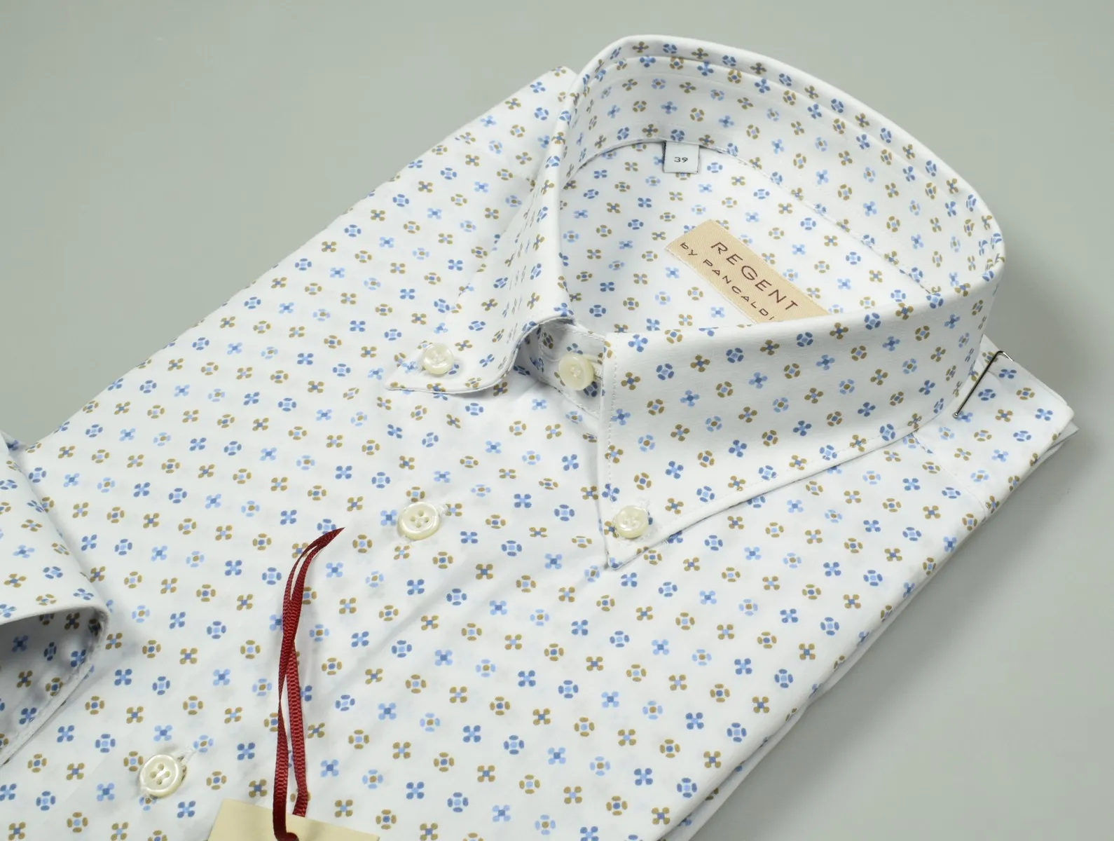 Pancaldi regular fit shirt in printed stretch cotton