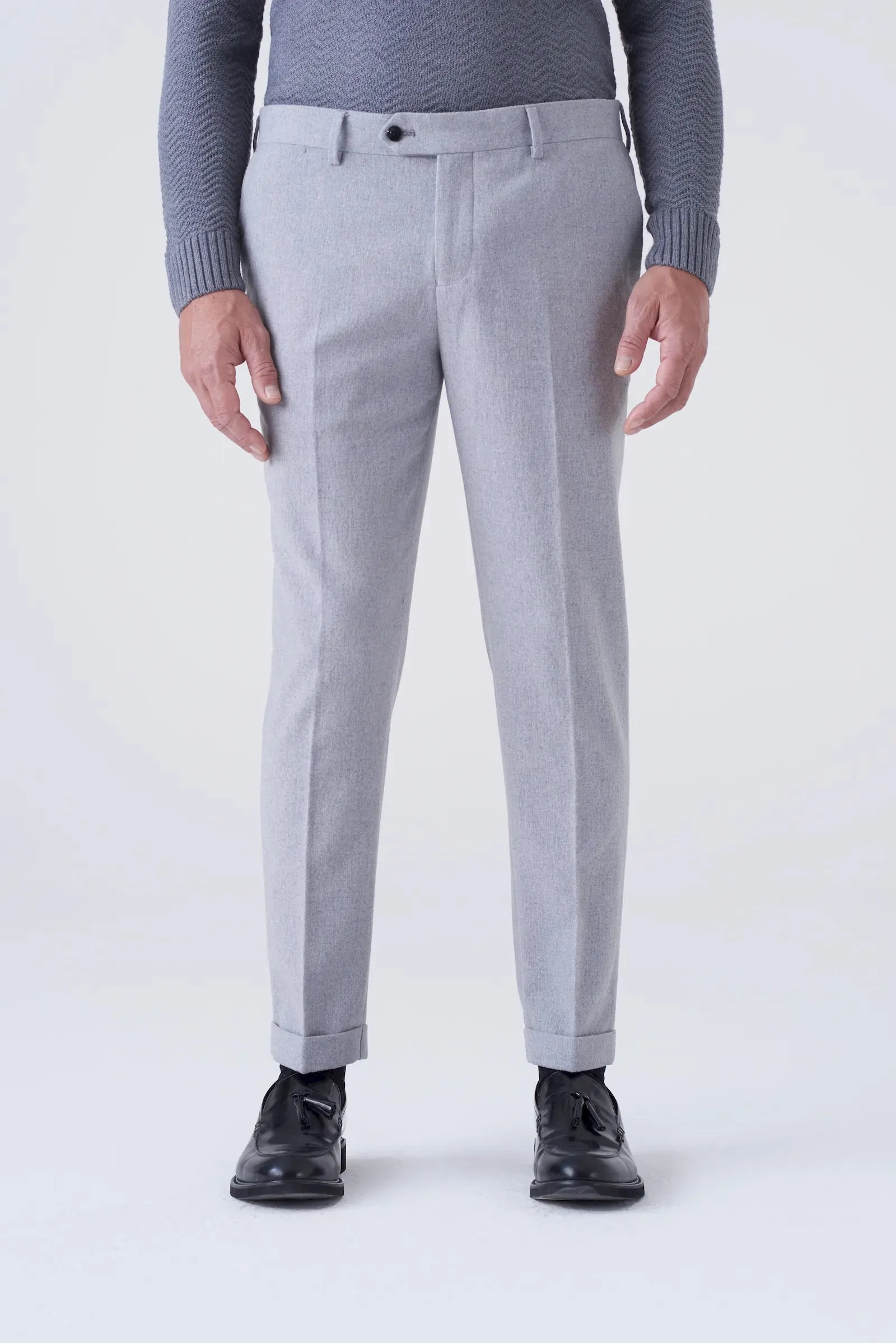 Pantaloni classici in lana rasata