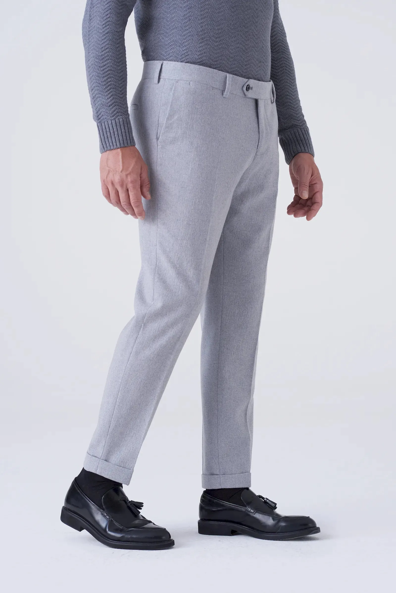 Pantaloni classici in lana rasata