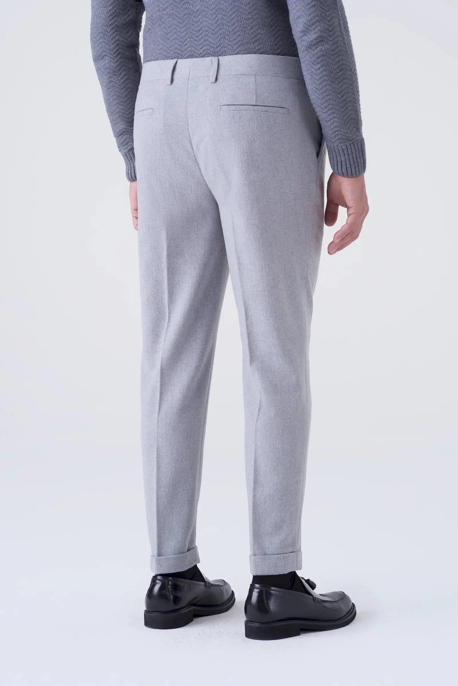 Pantaloni classici in lana rasata