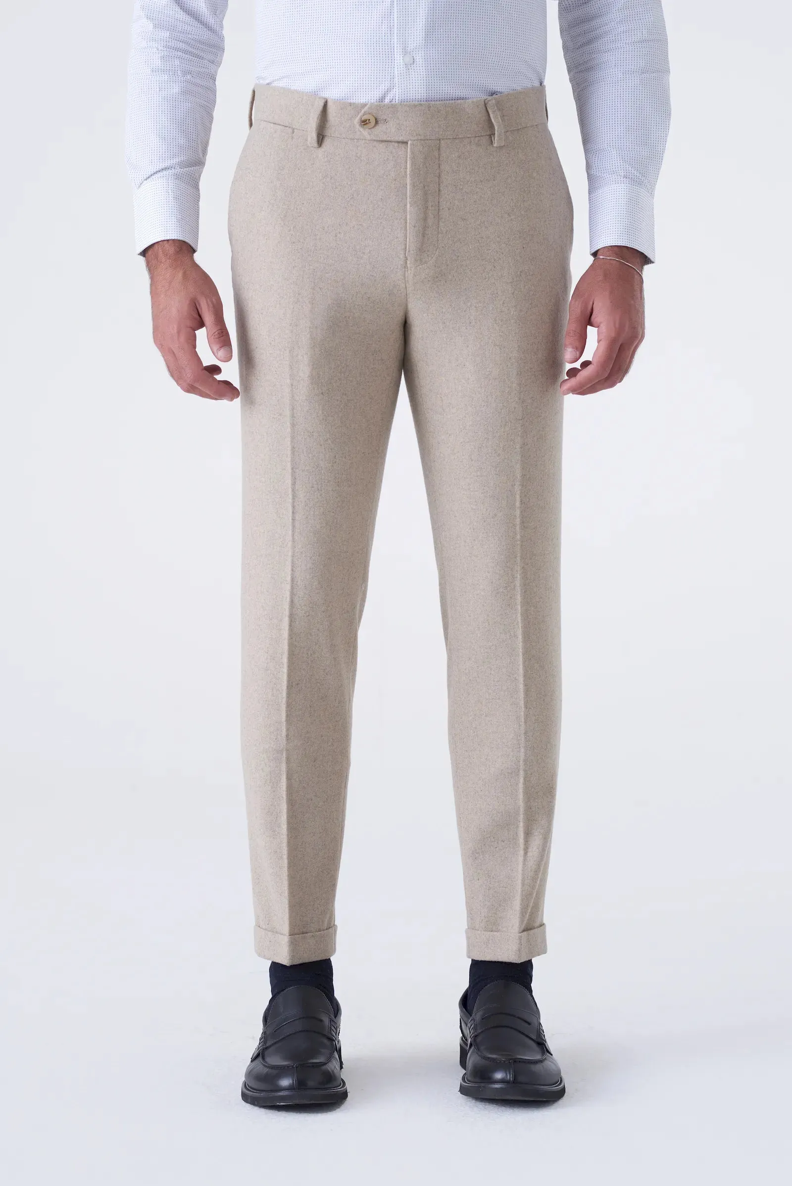 Pantaloni classici in lana rasata