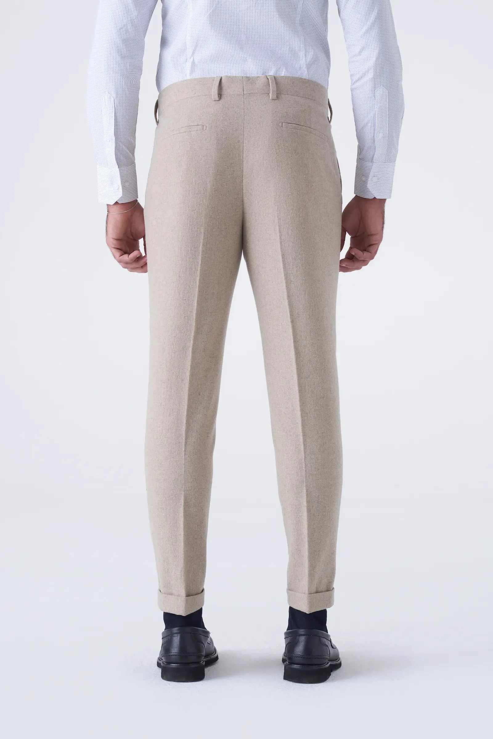 Pantaloni classici in lana rasata