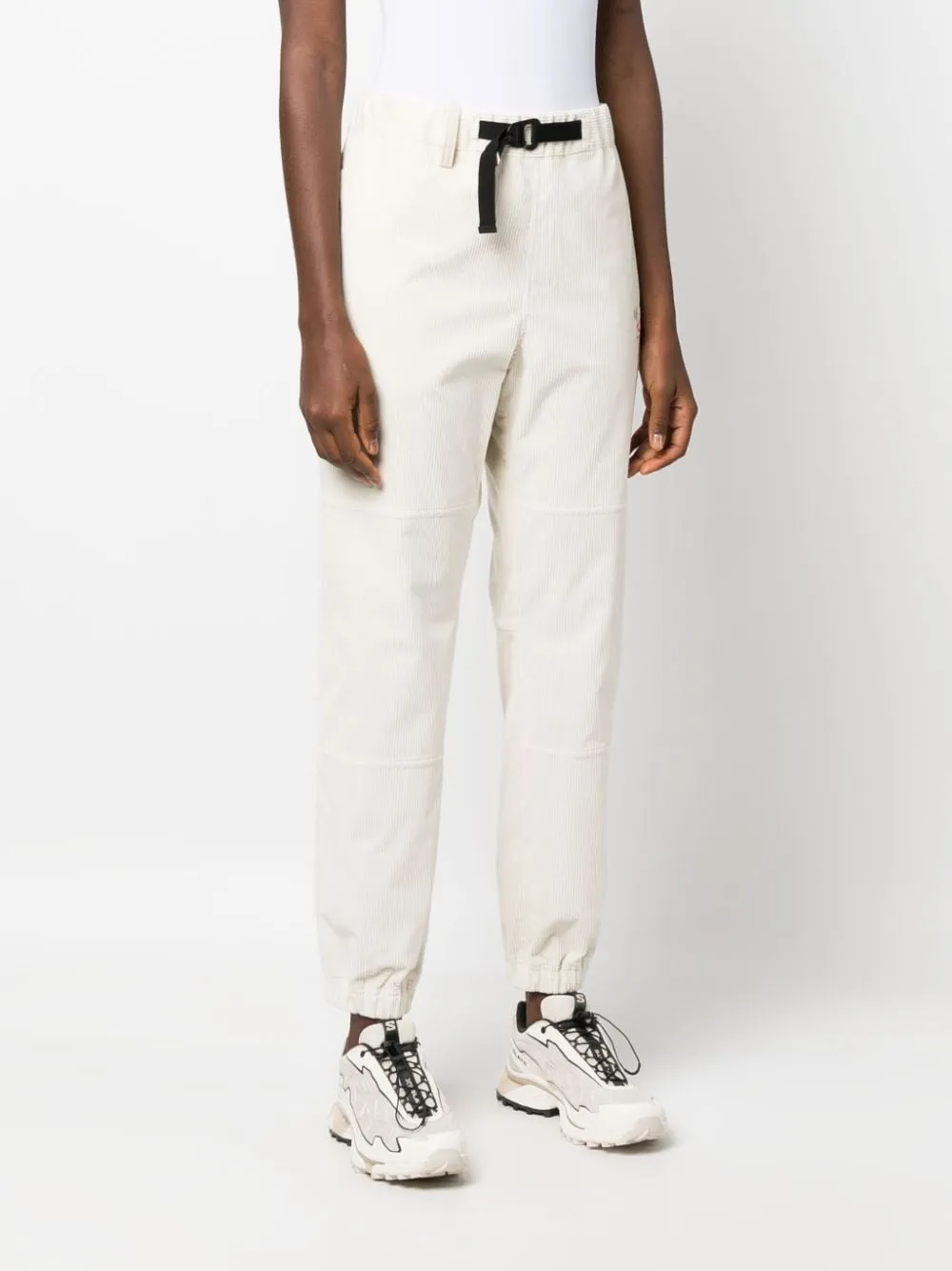 Pantaloni sportivi con applicazione in bianco - donna