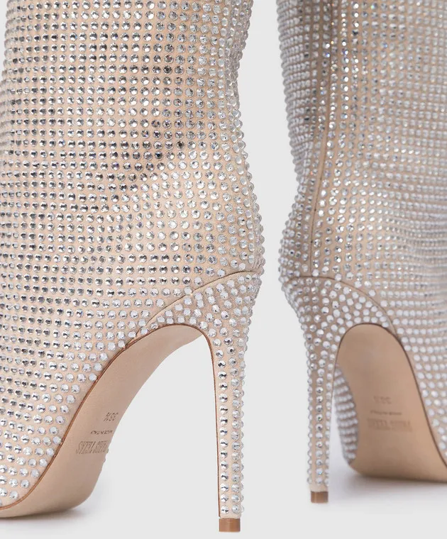 Paris Texas Stivali in camoscio beige chiaro con strass PX517XSACH