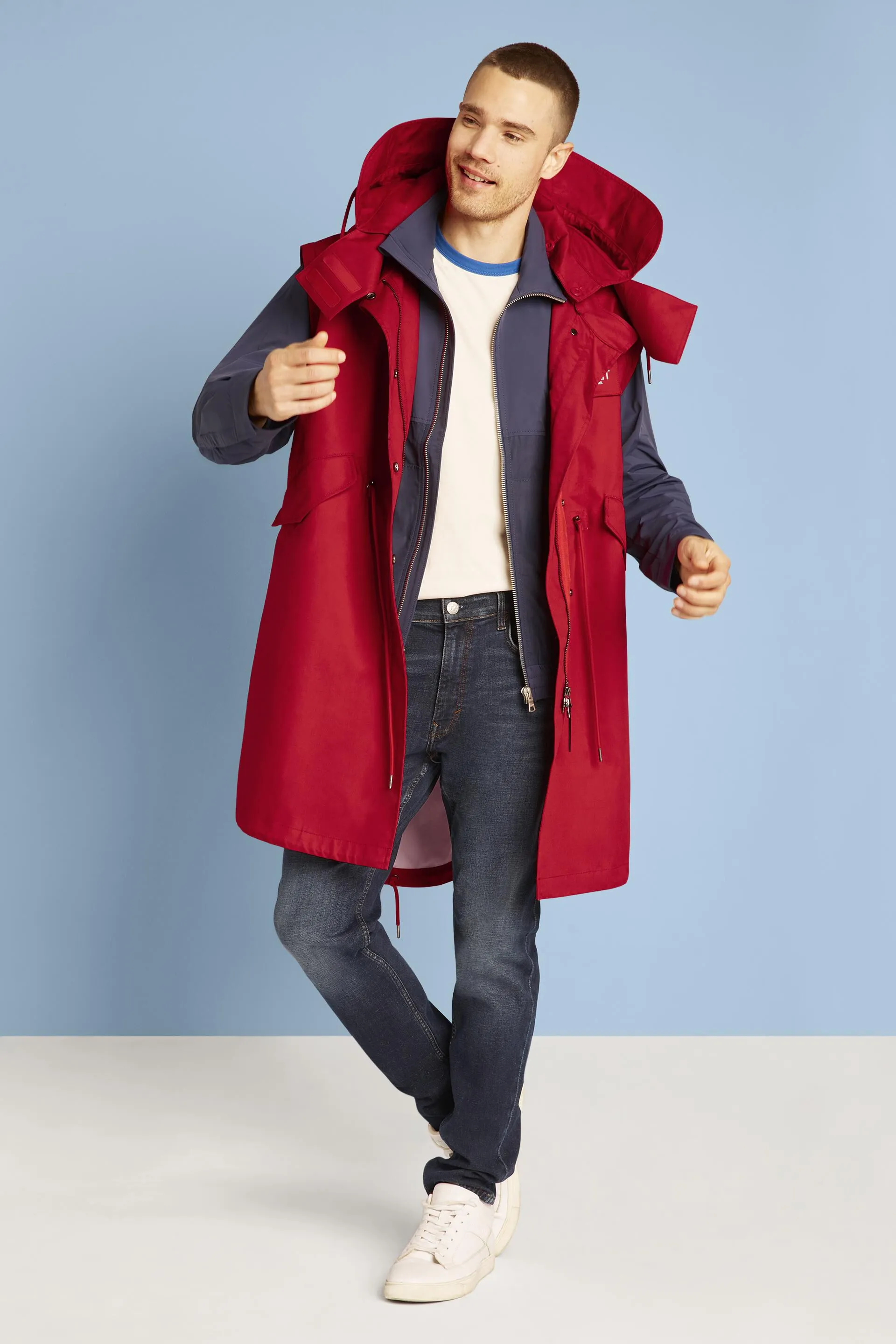 Parka con cappuccio e maniche rimovibili