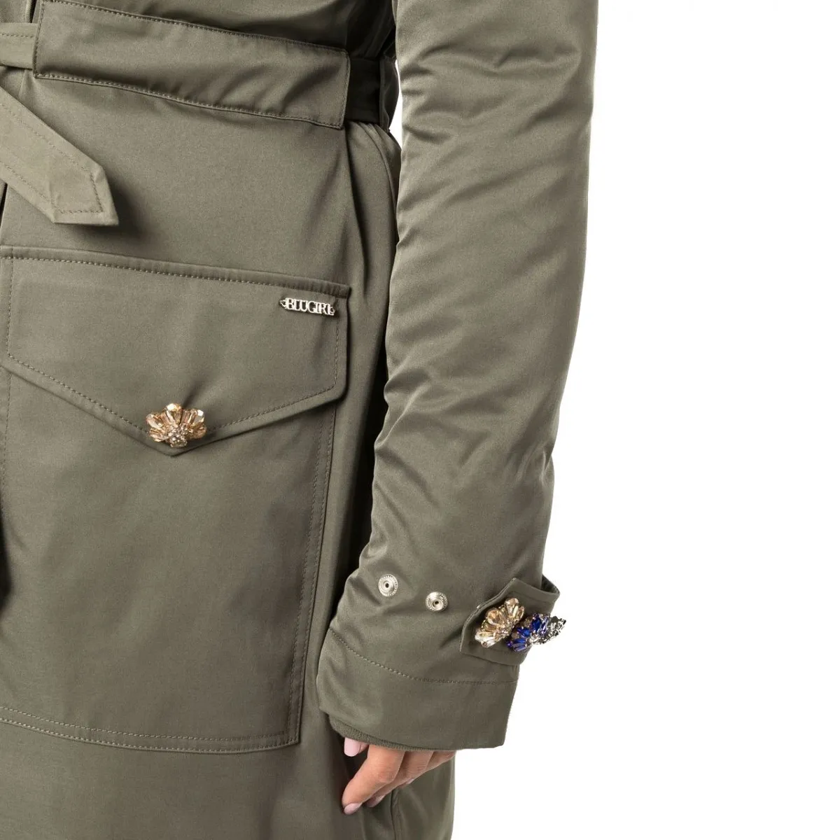 Parka Con Cintura, Verde