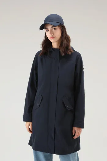 Parka estivo lungo in tessuto Urban Touch con cappuccio                                                                         