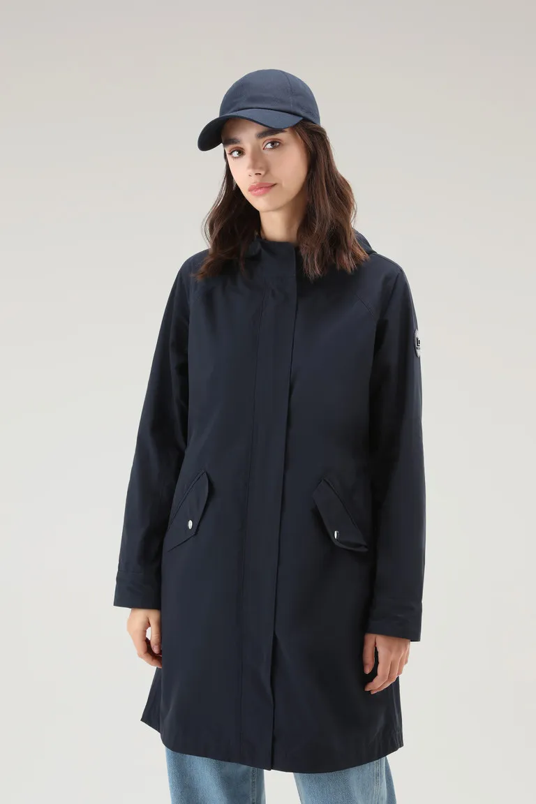 Parka estivo lungo in tessuto Urban Touch con cappuccio                                                                         