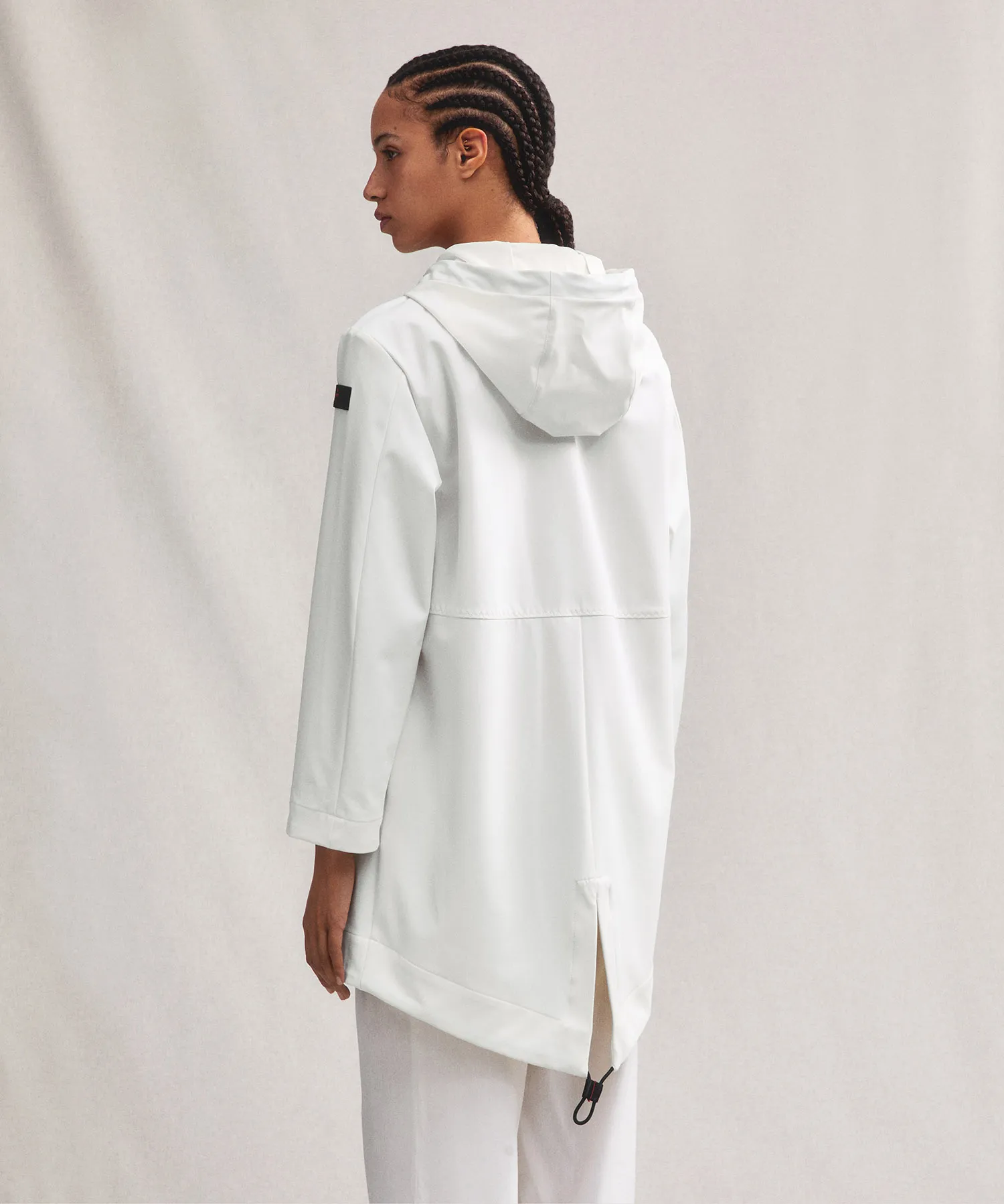 Parka fishtail in nylon stretch