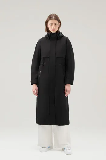 Parka impermeabile in tessuto Light Stretch con cappuccio staccabile                                                            