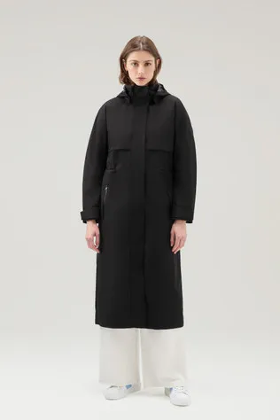 Parka impermeabile in tessuto Light Stretch con cappuccio staccabile                                                            