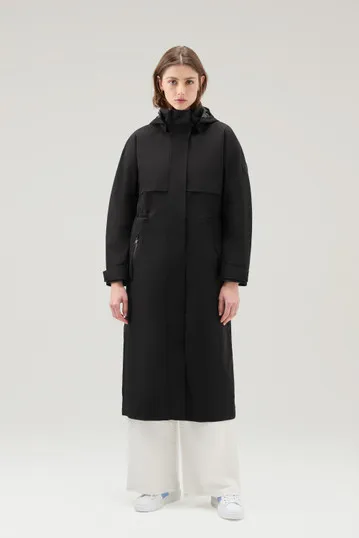Parka impermeabile in tessuto Light Stretch con cappuccio staccabile                                                            