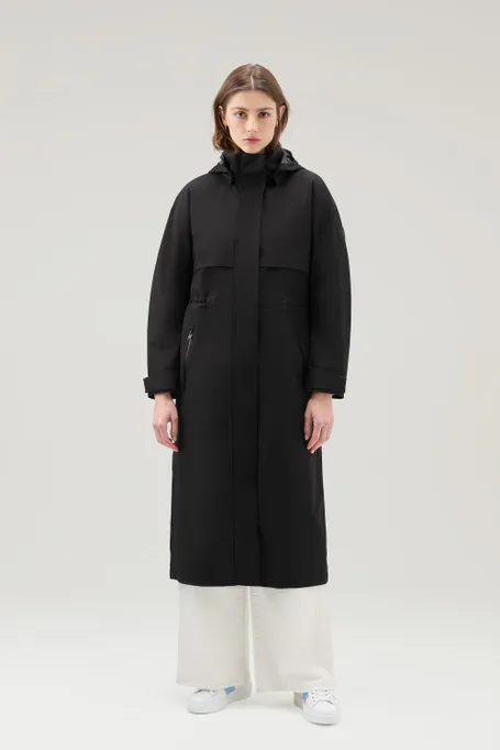 Parka impermeabile in tessuto Light Stretch con cappuccio staccabile                                                            
