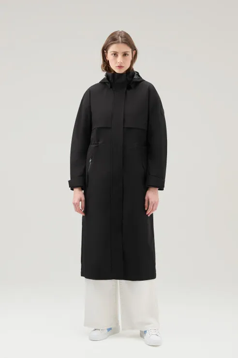 Parka impermeabile in tessuto Light Stretch con cappuccio staccabile                                                            