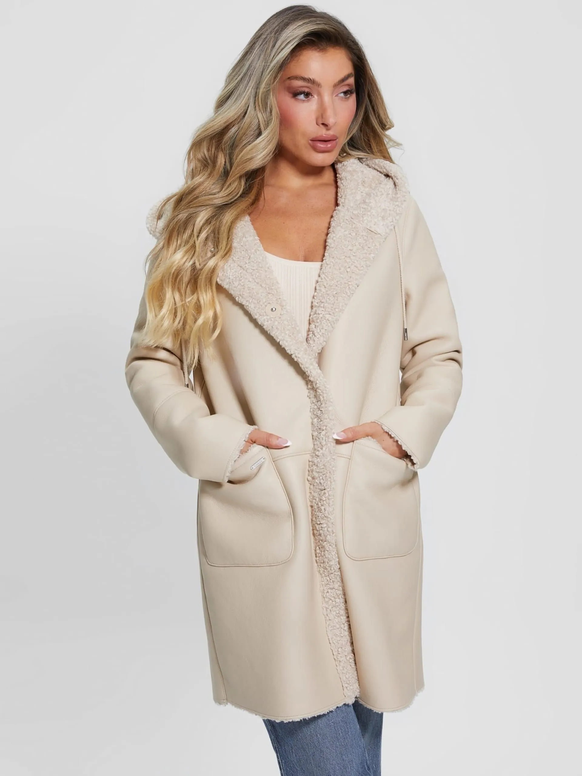 Parka in similpelle guess